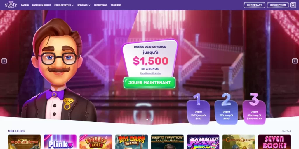 Slots palace casino page d'accueil