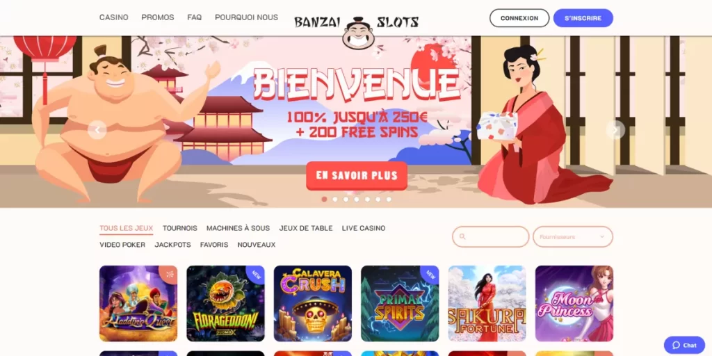 Banzai slots casino page d'accueil