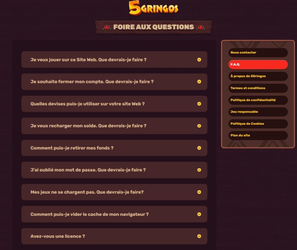 FAQ 5 gringos