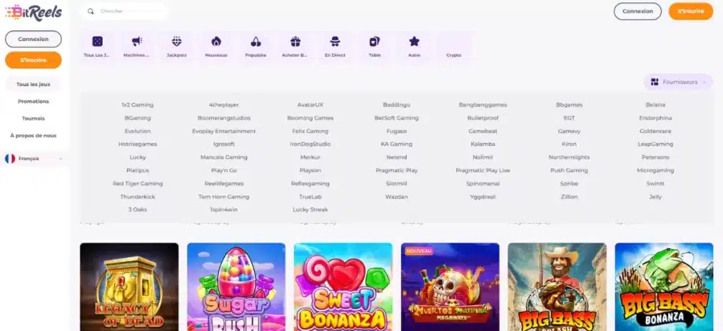 Bitreels casino jeux en ligne